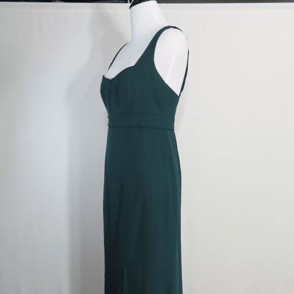 After Six 6838 Evergreen Wide Strap Notch Empire Waist Dress With Front Slit 2 - Picture 2 of 9